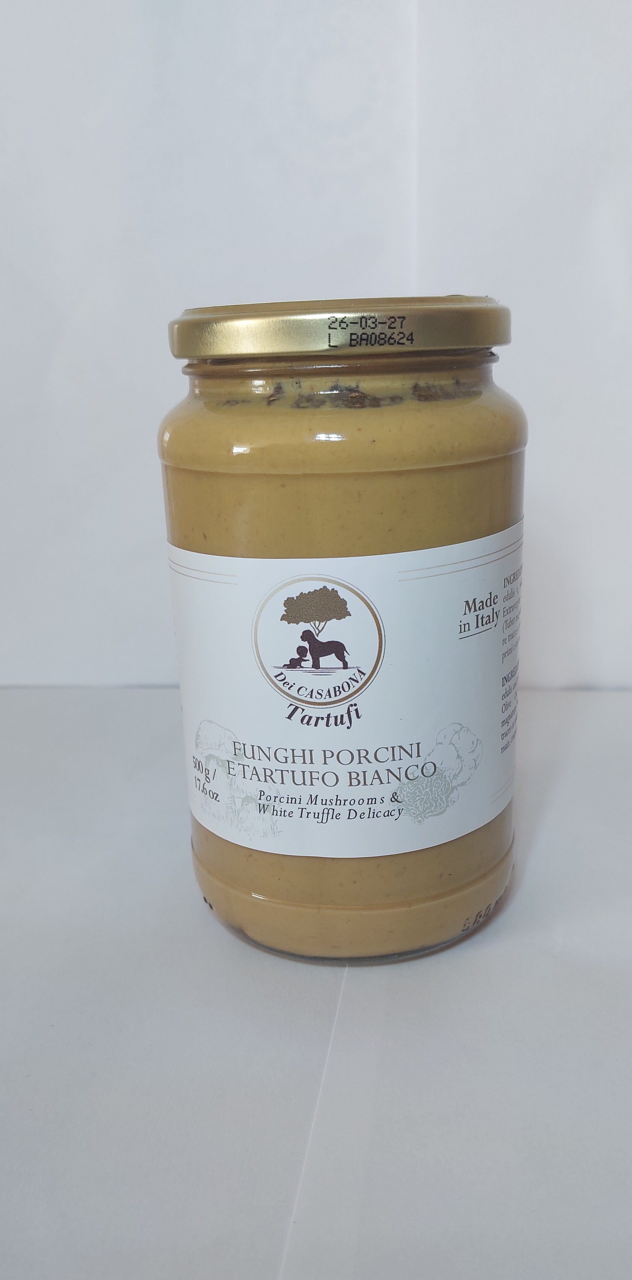 Crema ai Funghi Porcini e Tartufo Bianco Pregiato - Dei Casabona - Pronta all'uso - Ideale per pasta, risotti e bruschette - Made in Italy – Vegan & Gluten Free