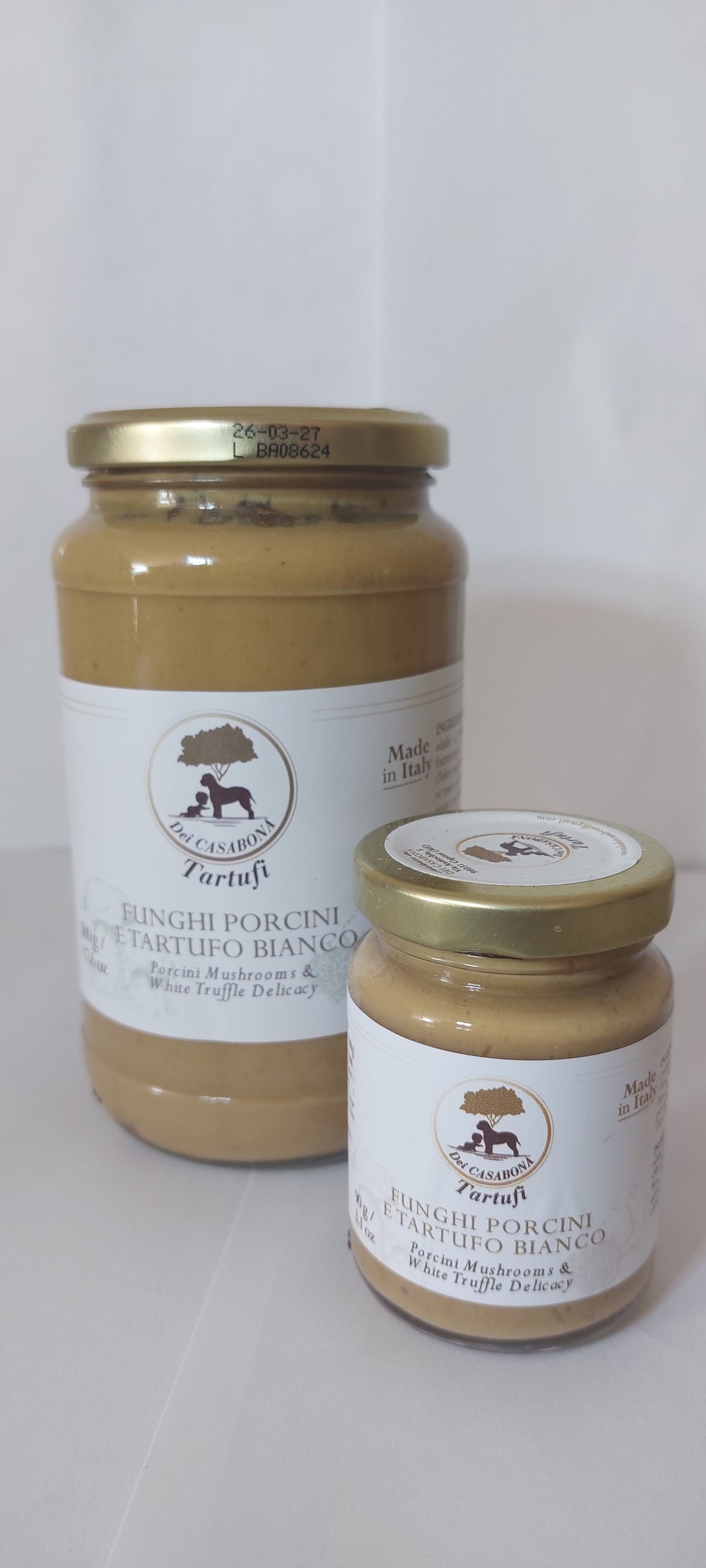 Crema ai Funghi Porcini e Tartufo Bianco Pregiato - Dei Casabona - Pronta all'uso - Ideale per pasta, risotti e bruschette - Made in Italy – Vegan & Gluten Free