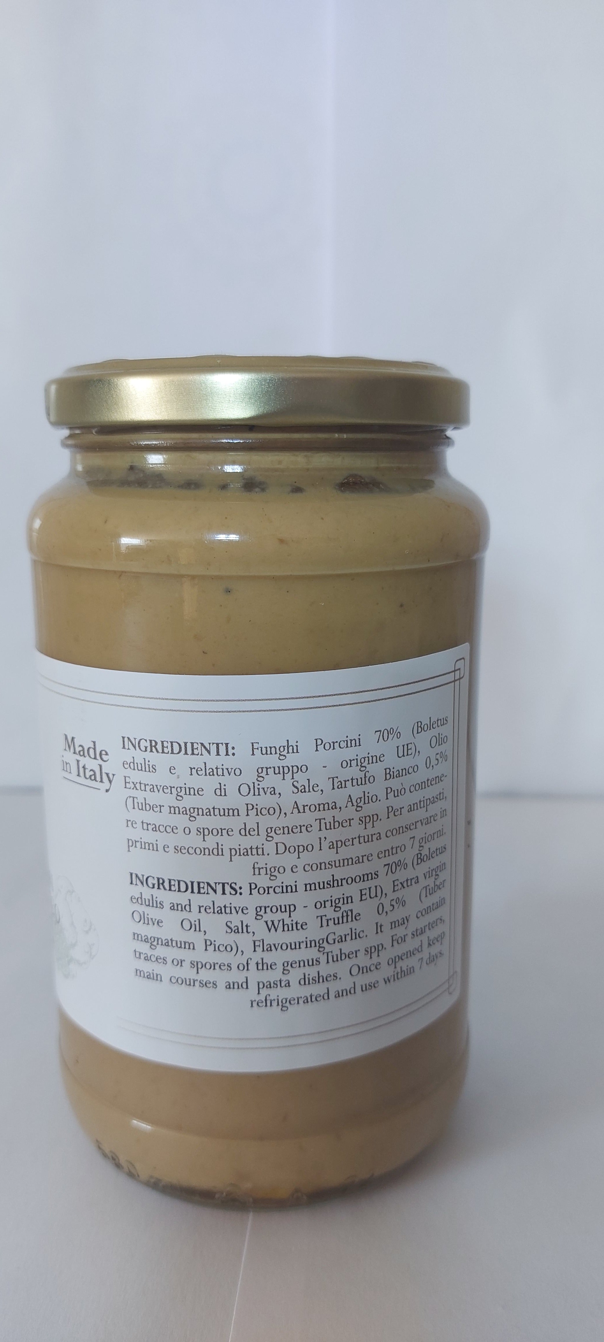 Crema ai Funghi Porcini e Tartufo Bianco Pregiato - Dei Casabona - Pronta all'uso - Ideale per pasta, risotti e bruschette - Made in Italy – Vegan & Gluten Free