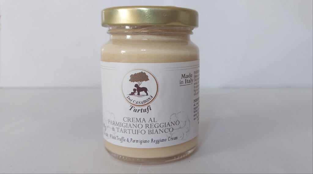 Crema al Parmigiano Reggiano & Tartufo Bianco - Dei Casabona - Pronta all'uso - Ideale per pasta, risotti e bruschette - Made in Italy