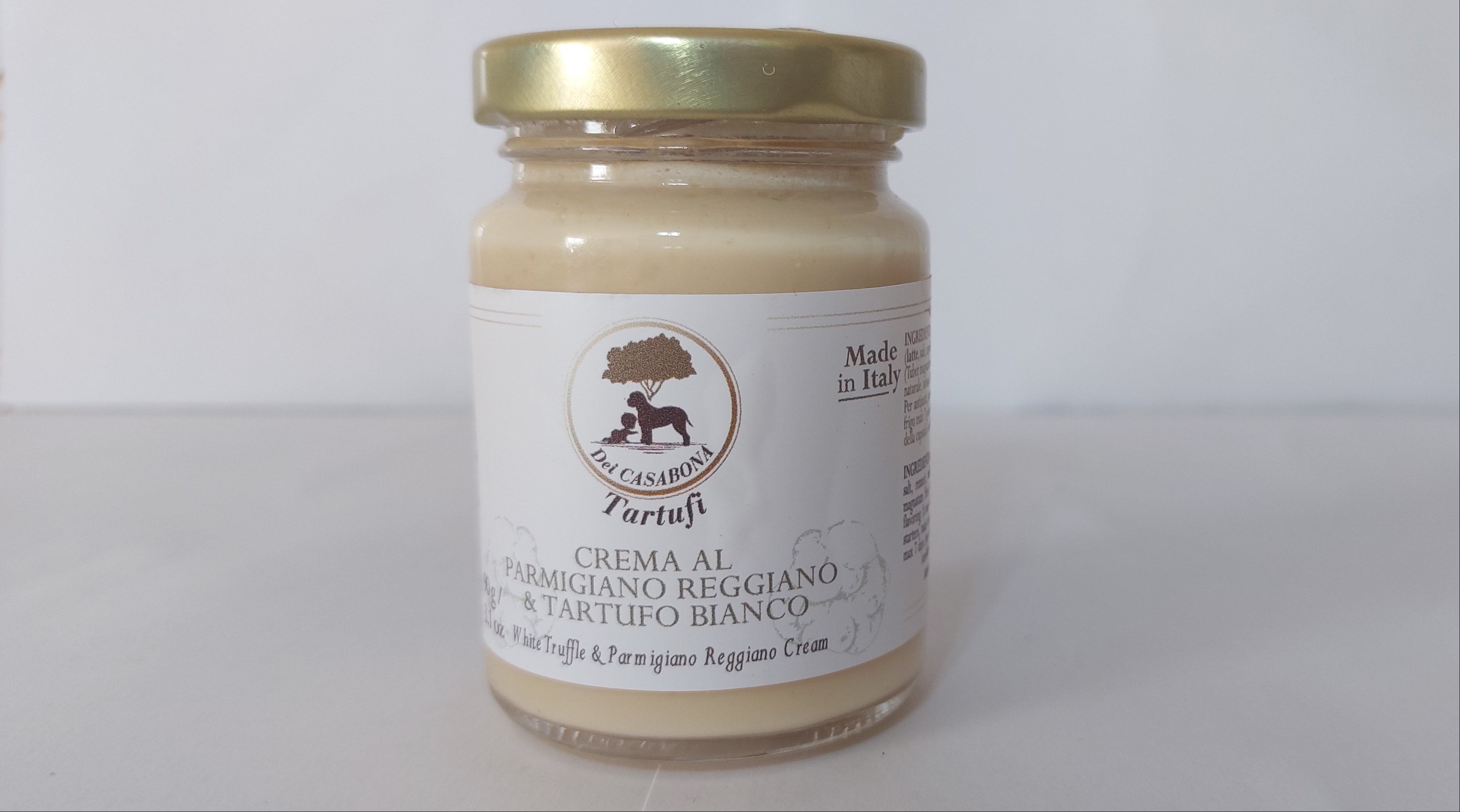Crema al Parmigiano Reggiano & Tartufo Bianco - Dei Casabona - Pronta all'uso - Ideale per pasta, risotti e bruschette - Made in Italy