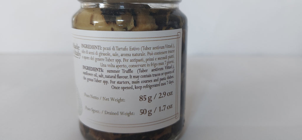 Tartufo Nero Estivo a fette - Dei Casabona - Pronta all'uso - Ideale per pasta, uova e secondi piatti - Made in Italy - Vegan & Gluten Free