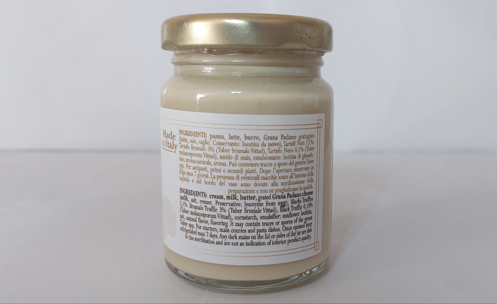 Crema al Parmigiano Reggiano & Tartufo Bianco - Dei Casabona - Pronta all'uso - Ideale per pasta, risotti e bruschette - Made in Italy