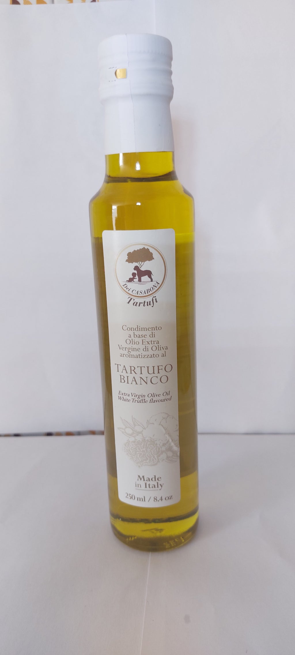 Olio Extra Vergine di Oliva aromatizzato al Tartufo Bianco - Dei Casabona - Pronta all'uso - Ideale per pasta, uova e secondi piatti - Made in Italy - Vegan & Gluten Free