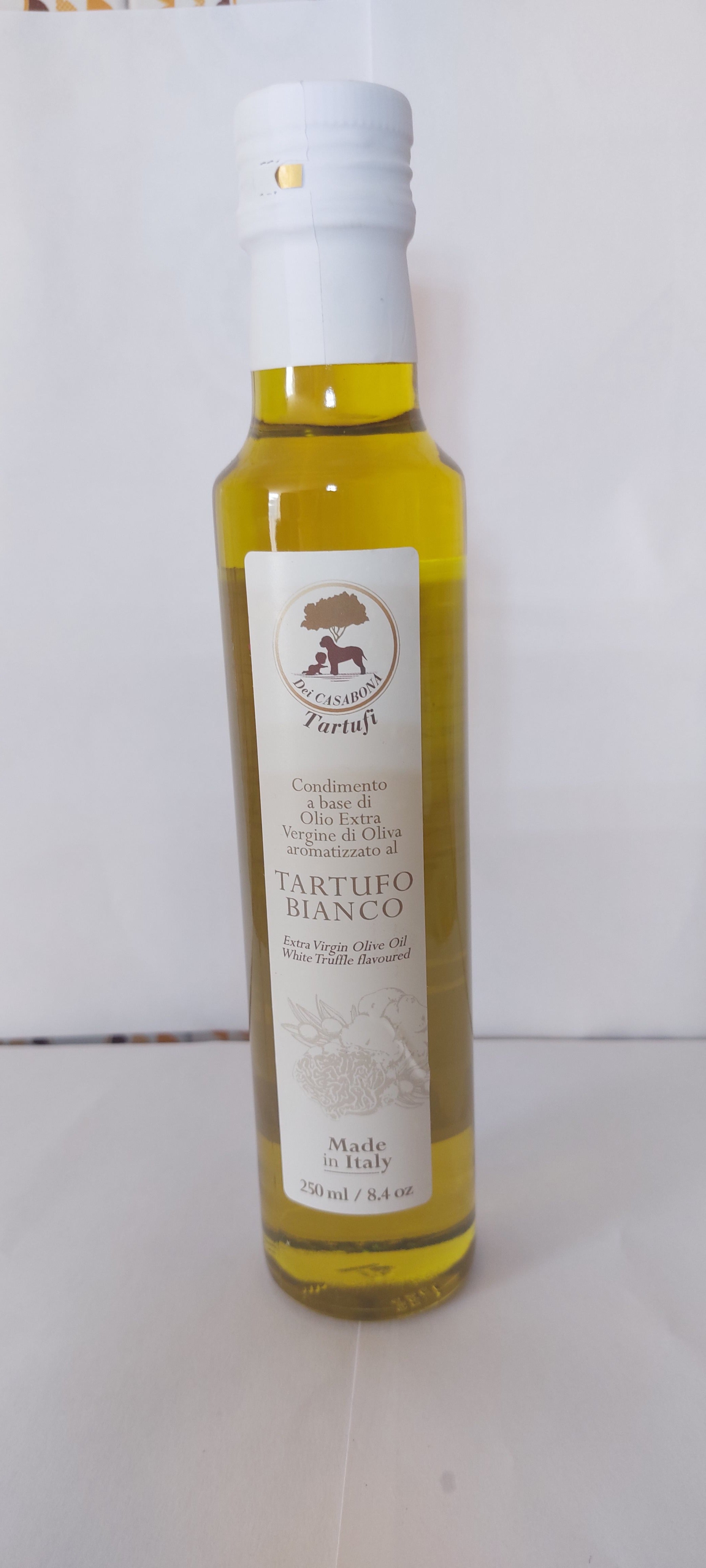 Olio Extra Vergine di Oliva aromatizzato al Tartufo Bianco - Dei Casabona - Pronta all'uso - Ideale per pasta, uova e secondi piatti - Made in Italy - Vegan & Gluten Free