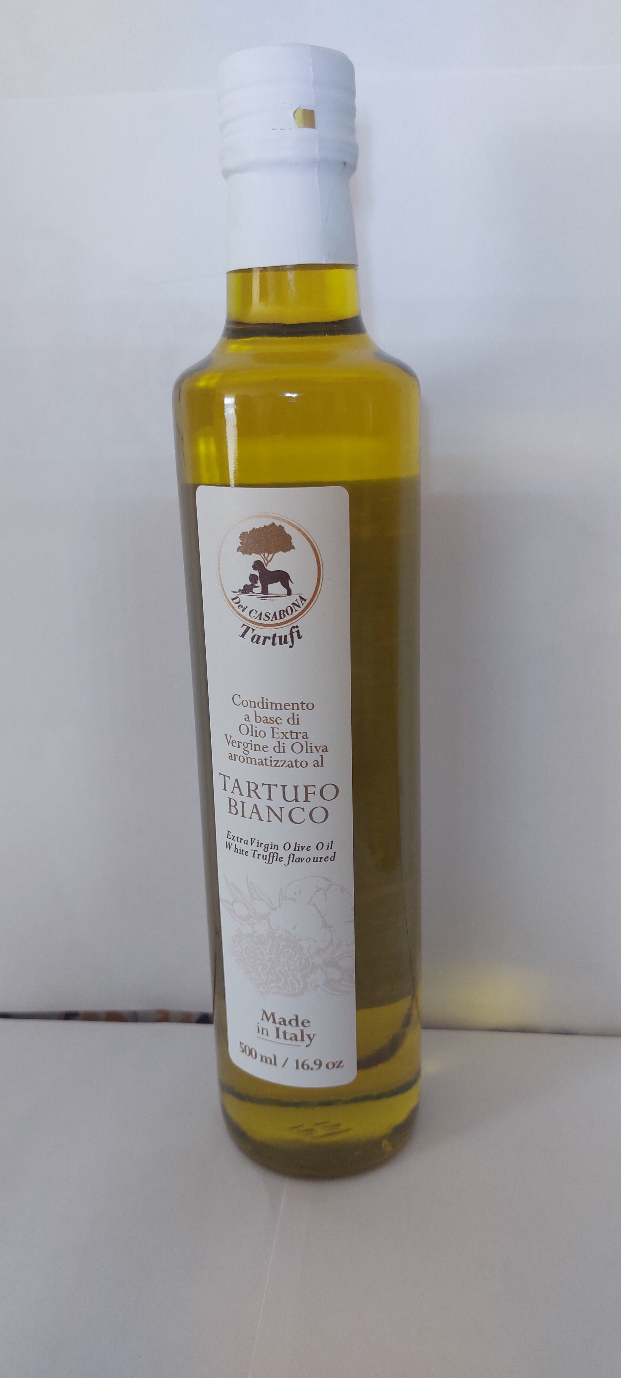 Olio Extra Vergine di Oliva aromatizzato al Tartufo Bianco - Dei Casabona - Pronta all'uso - Ideale per pasta, uova e secondi piatti - Made in Italy - Vegan & Gluten Free