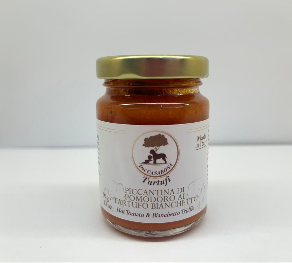 Piccantina di Pomodoro al Tartufo Bianchetto - Dei Casabona - Pronta all'uso - Ideale per pasta, pizza, bruschette - Made in Italy