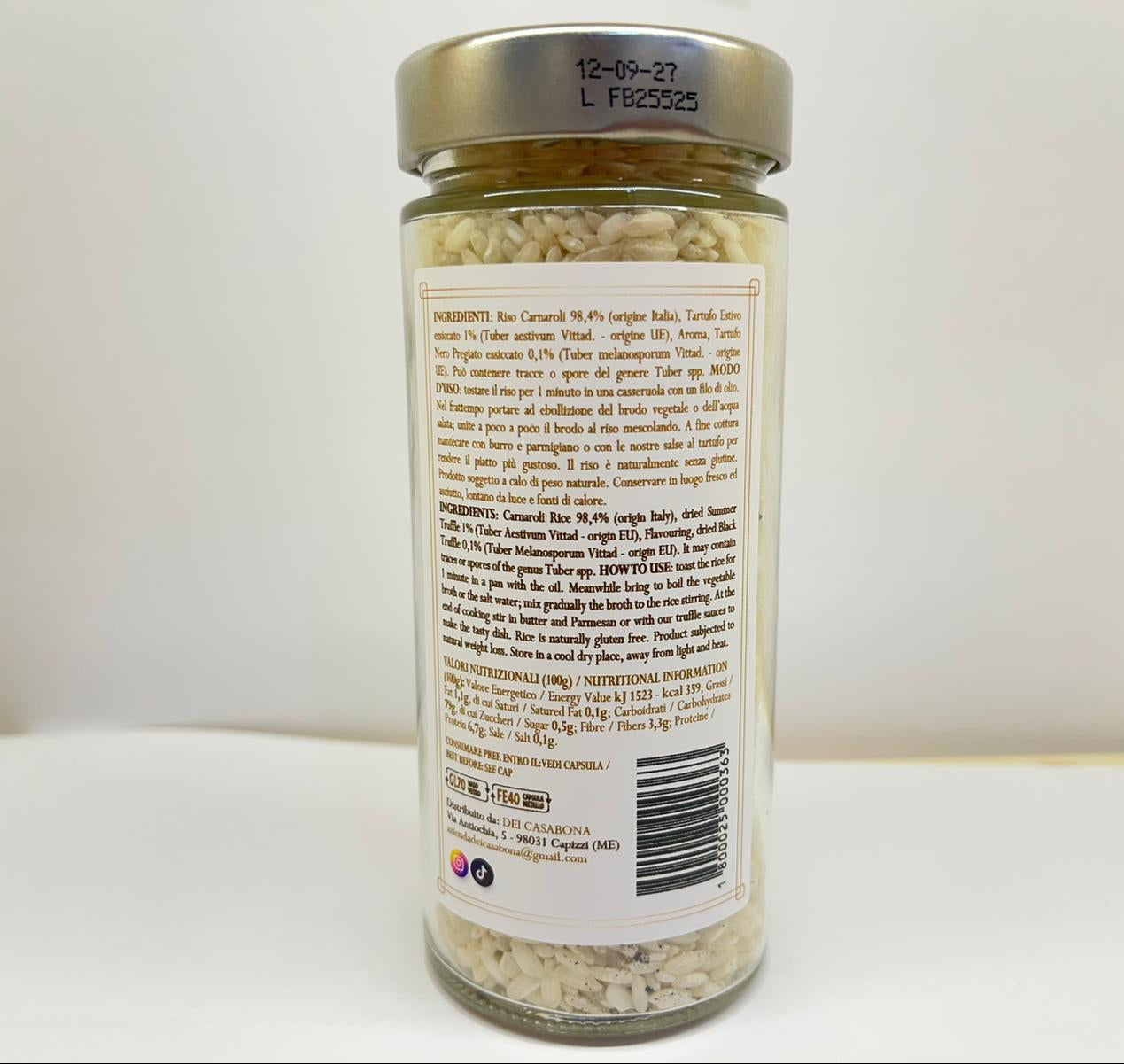 Riso Carnaroli al Tartufo Nero - Dei Casabona - Made in Italy - Pronto all'uso