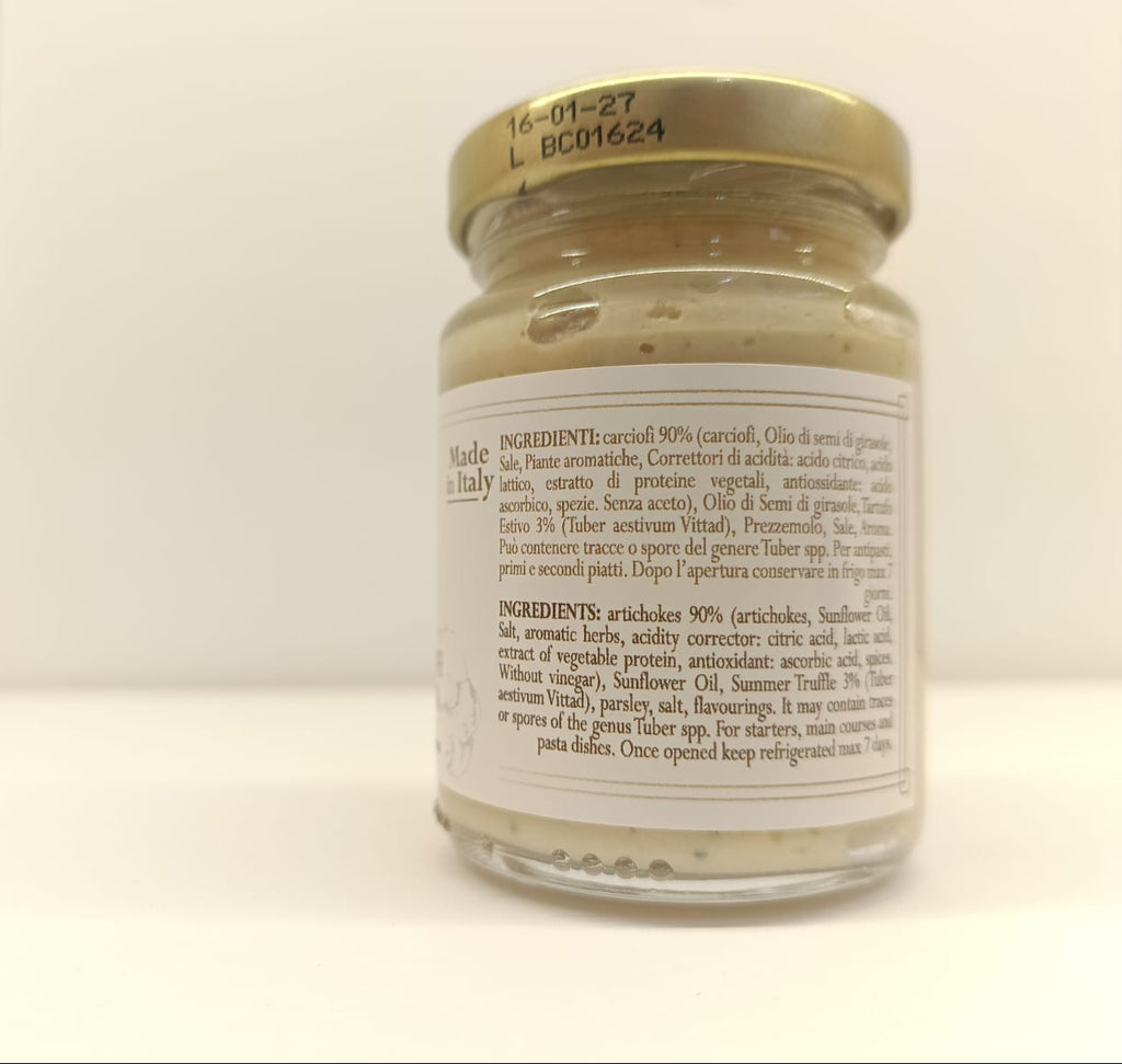 Crema ai carciofi e Tartufo Nero Estivo - Dei Casabona - Pronta all'uso - Ideale per antipasti, crostini e pizza