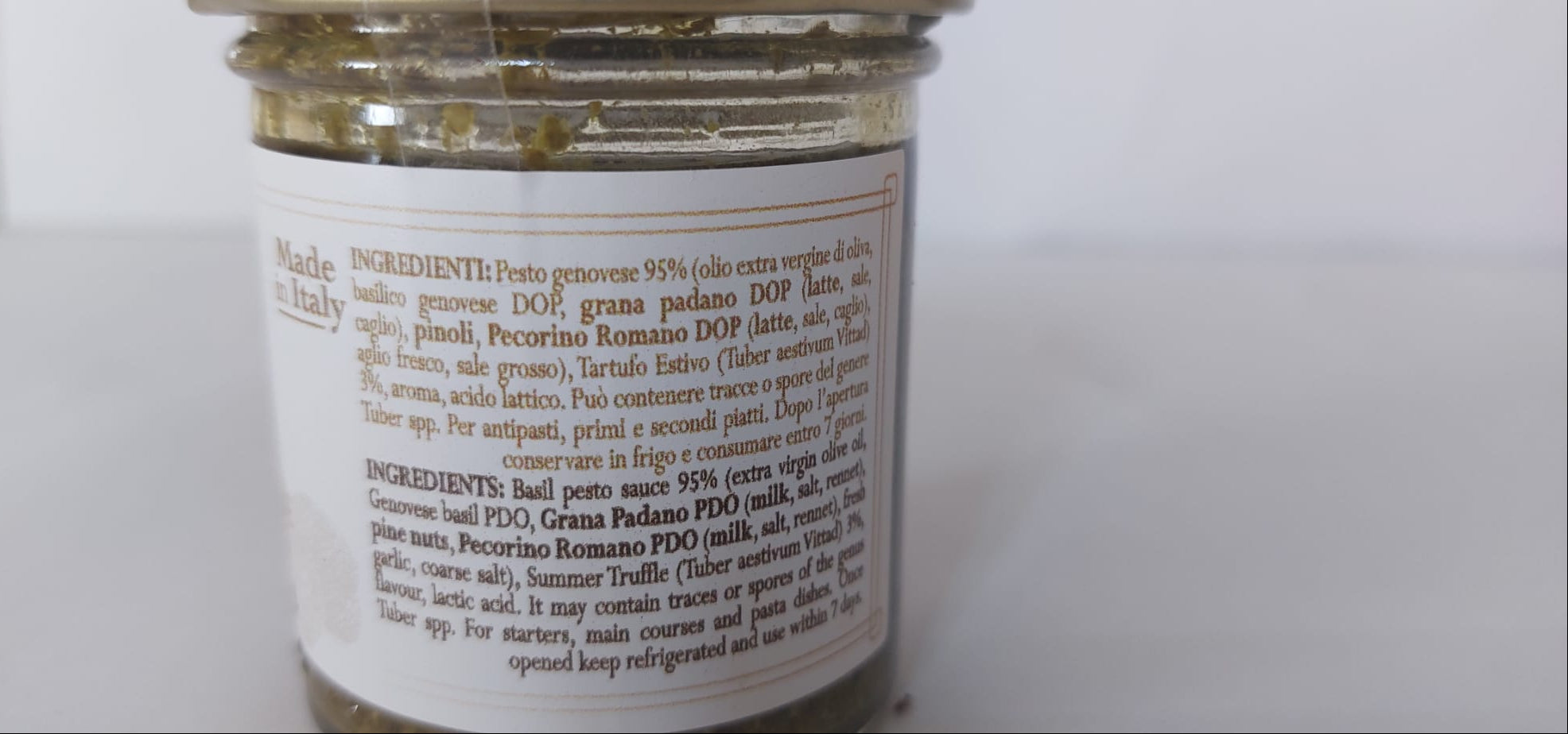 Pesto Genovese al Tartufo - Dei Casabona - Pronta all'uso - Ideale per pasta, pizza, bruschette - Made in Italy