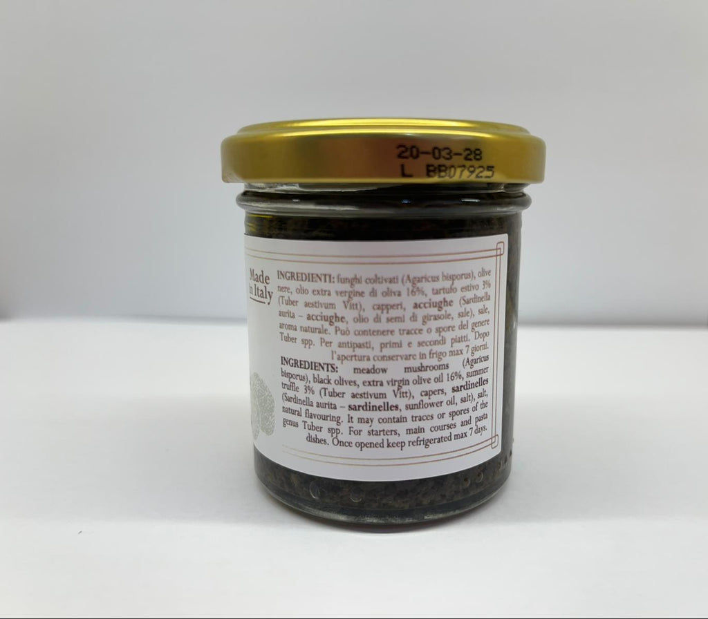 Salsa Tapenade al Tartufo Estivo – Dei Casabona – Ideale per Aperitivi, Bruschette e Piatti Raffinati