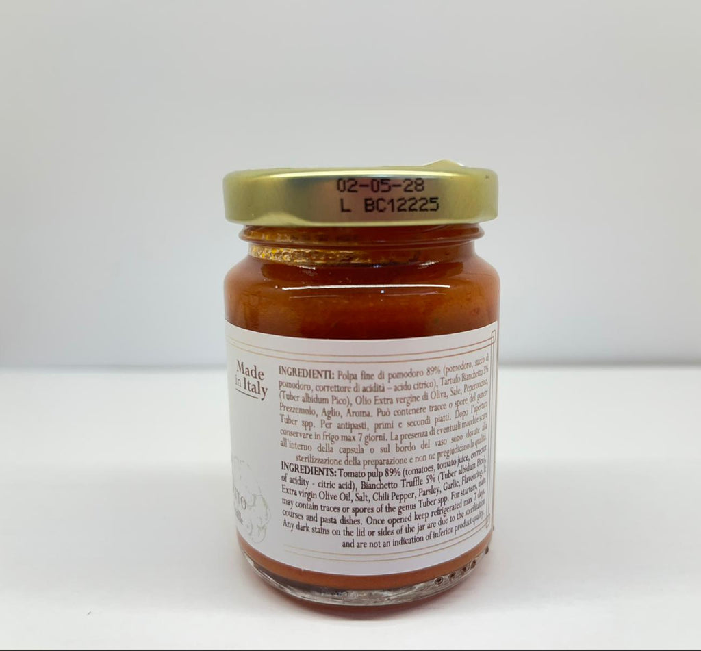 Piccantina di Pomodoro al Tartufo Bianchetto - Dei Casabona - Pronta all'uso - Ideale per pasta, pizza, bruschette - Made in Italy