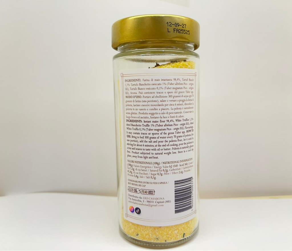 Polenta al Tartufo Bianco - Dei Casabona - Pronta all'uso - Vegan & Gluten Free